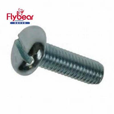 ISO1207 Cheap price DIN84 slotted round head machined screws GB65 mild steel yellow zinc plated screws