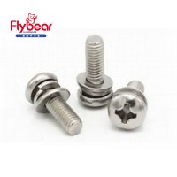 Direct selling GB9074.4 blue-white zinc cross recessed pan head combination screws